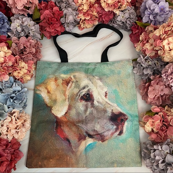 Eco-Friendly Yellow Labrador Retriever Folding Tote Bag - Picture 2 of 10